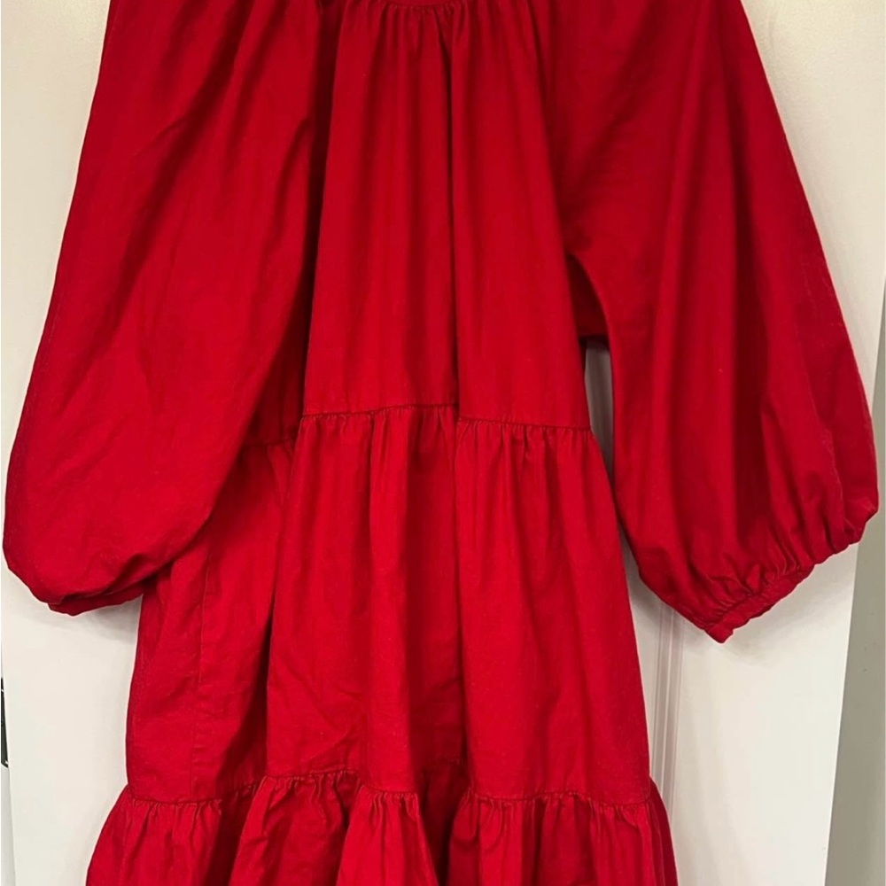 Mud Pie Red Ruffled Off-Shoulder Sundress